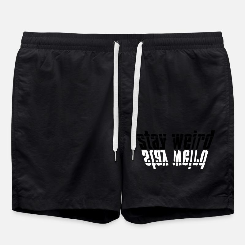 Stay Weird Mirrored - Swim Trunks - black
