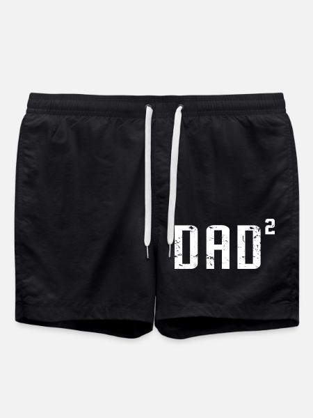 DAD von 2 - lustige Vatertagsgeschenk - Papa zwei Kinder - Badeshorts - Schwarz