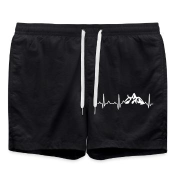 Mountain Hiking Heartbeat Mountains Mountaineering Mountains - Swim Trunks - black - Front - AI Model Male 185 light (185cm)