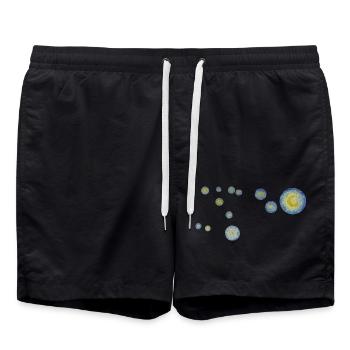 Van Gogh Étoilé | Starry Night | Lune Étoiles - Short de bain - noir - Devant - AI Model Male 185 light (185cm)