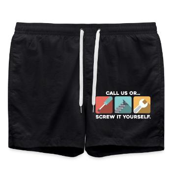 Handwerker - Badeshorts - Schwarz - Vorne - AI Model Male 185 light (185cm)