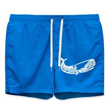 Vector Whale Drawing Style - Swim Trunks - cobalt blue - Front