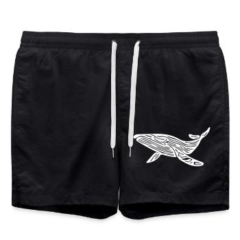 Vector Wal Silhouette - Badeshorts - Schwarz - Vorne - AI Model Male 185 light (185cm)