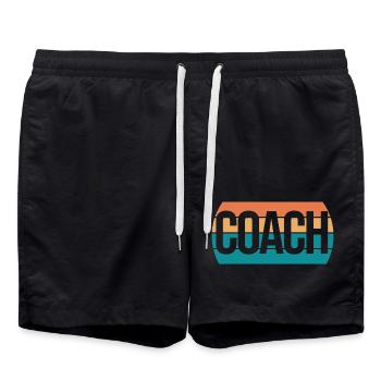 gift coach man woman coach - Swim Trunks - black - Front - AI Model Male 185 light (185cm)