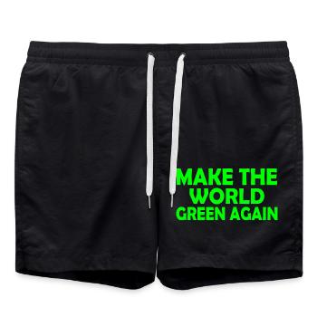Make the world green again - Badeshorts - Schwarz - Vorne - AI Model Male 185 light (185cm)