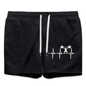 Haltérophile avec haltère lourd pendant la dynamophilie - Short de bain - noir - Devant - AI Model Male 185 light (185cm)