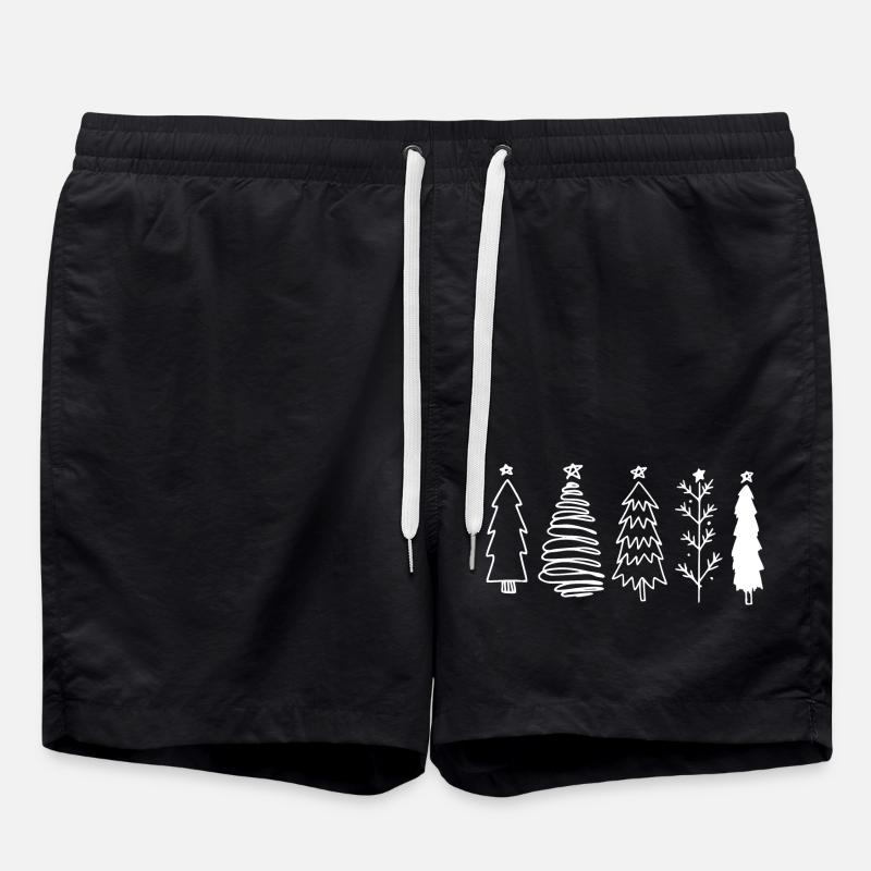Weihnachtsbaum - X-MAS Weihnachtsbäume - Badeshorts - Schwarz