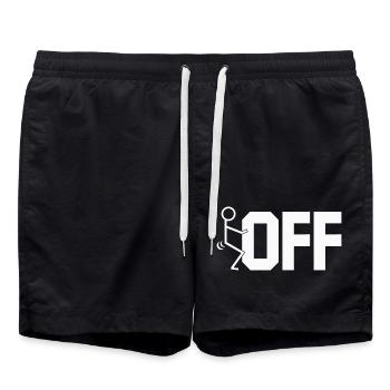 Va te faire foutre - Short de bain - noir - Devant - AI Model Male 185 light (185cm)