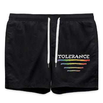 GAY Lesbienne tolérance blanche - Short de bain - noir - Devant - AI Model Male 185 light (185cm)
