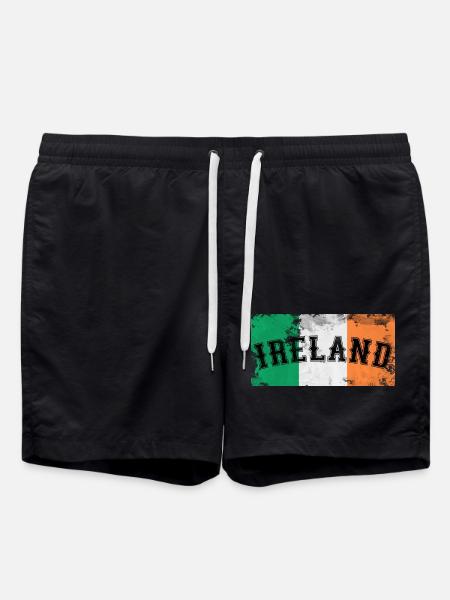 Ireland - Ireland Flag - Swim Trunks - black