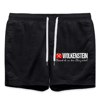 Wolkenstein Heimat ist wo dein Herz wohnt - Badeshorts - Schwarz - Vorne - AI Model Male 185 light (185cm)