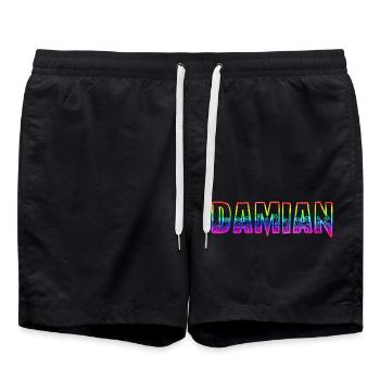damian rs regenbogen - Badeshorts - Schwarz - Vorne - AI Model Male 185 light (185cm)
