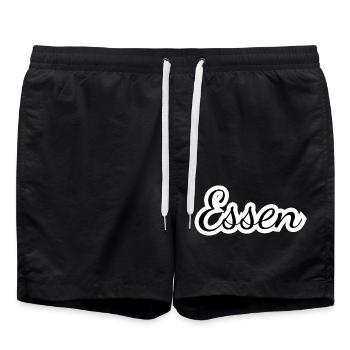 Essen - Textdesign mit Stadtnamen - Badeshorts - Schwarz - Vorne - AI Model Male 185 light (185cm)