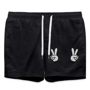 2 Mains de la Paix - Short de bain - noir - Devant - AI Model Male 185 light (185cm)