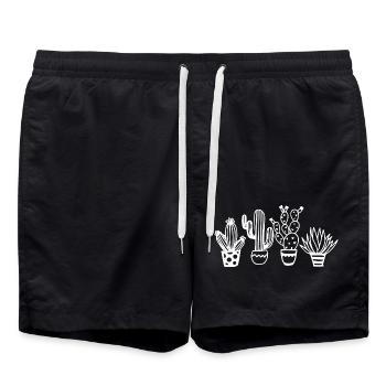 Cactus Lovers - Nature - Sustainable - Cacti - Swim Trunks - black - Front - AI Model Male 185 light (185cm)