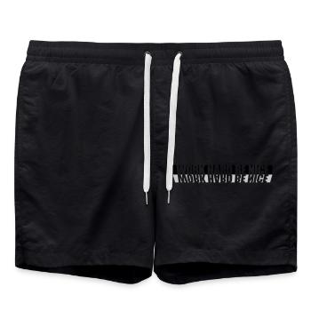 Work Hard Nice - Swim Trunks - black - Front - AI Model Male 185 light (185cm)