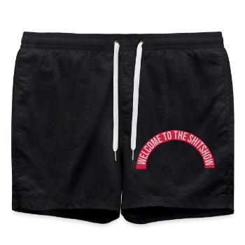 Lettering Halbkreis Shitshow - Swim Trunks - black - Front - AI Model Male 185 light (185cm)