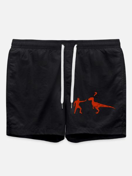 Velociraptor Dinosaurier - Badeshorts - Schwarz