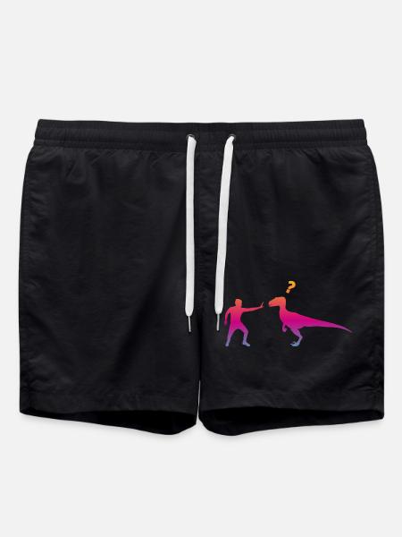 Velociraptor Dinosaurs - Swim Trunks - black
