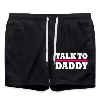 Talk to daddy - Short de bain - noir - Devant - AI Model Male 185 light (185cm)