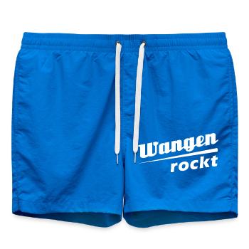 Wangen rockt - Textdesign mit Stadtnamen - Badeshorts - Cobalt blue - Vorne