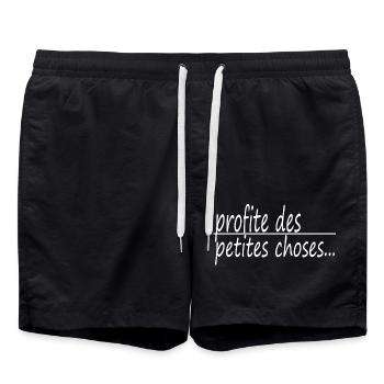 profite des petites choses motivation bien-être - Short de bain - noir - Devant - AI Model Male 185 light (185cm)
