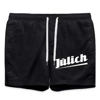Jülich - Textdesign mit Stadtnamen - Badeshorts - Schwarz - Vorne - AI Model Male 185 light (185cm)