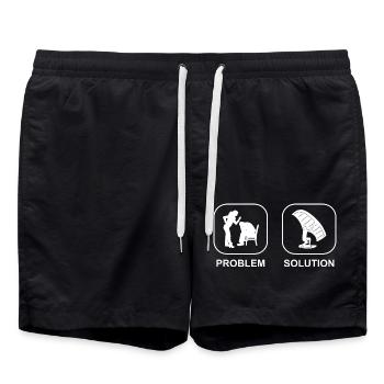 Windsurfer Surfen Windsurfing Geschenk Kitesurfer - Badeshorts - Schwarz - Vorne - AI Model Male 185 light (185cm)