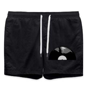 Musique de disque demi-vinyle - Short de bain - noir - Devant - AI Model Male 185 light (185cm)