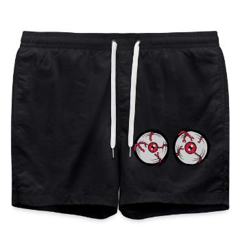 Crazy Horror Monster Eyes - Swim Trunks - black - Front - AI Model Male 185 light (185cm)