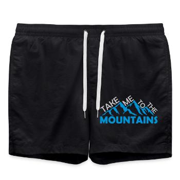 Citation à la montagne - Short de bain - noir - Devant - AI Model Male 185 light (185cm)