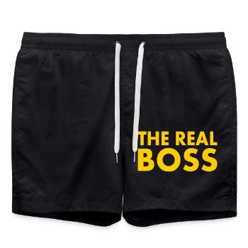 The real boss - Badeshorts - Schwarz - Vorne - AI Model Male 185 light (185cm)
