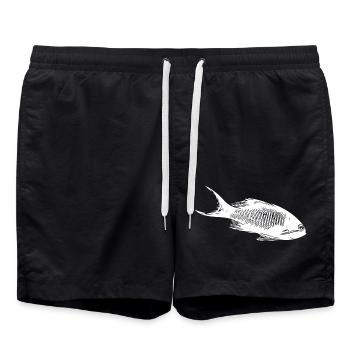 Vintage Korallenrifffisch im Korallenriff - Badeshorts - Schwarz - Vorne - AI Model Male 185 light (185cm)