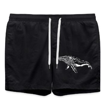 Whale Vintage Sea Creature - protéger contre le plastique - Short de bain - noir - Devant - AI Model Male 185 light (185cm)