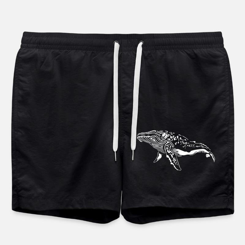 Wal Vintage Meerestier - protect against plastic - Badeshorts - Schwarz