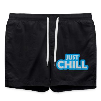 Logo Just Chill Relax - Swim Trunks - black - Front - AI Model Male 185 light (185cm)