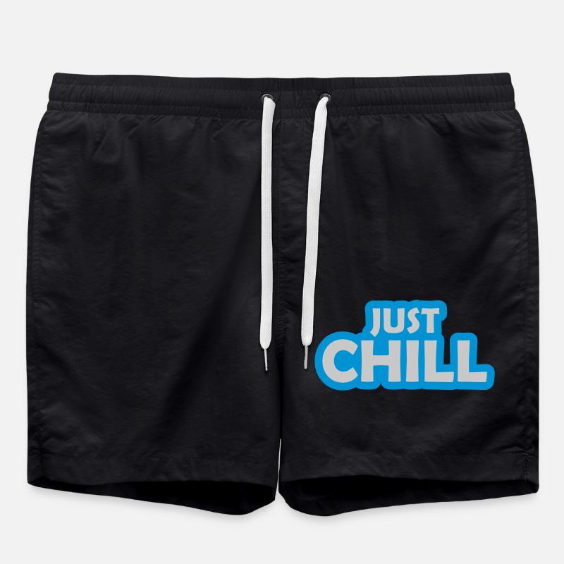 Logo Just Chill Relax - Short de bain - noir
