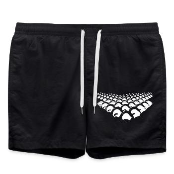 Points géométriques en forme de flèche - Short de bain - noir - Devant - AI Model Male 185 light (185cm)