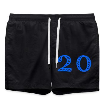 20 ANS. 20e ANNIVERSAIRE. ANNIVERSAIRE 20 ANS. 20 - Short de bain - noir - Devant - AI Model Male 185 light (185cm)
