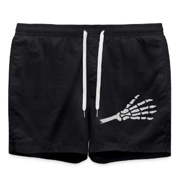 Halloween Severed Hand Skeleton - Swim Trunks - black - Front - AI Model Male 185 light (185cm)