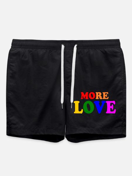 More love - Swim Trunks - black