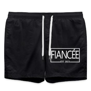 Verlobte Est. 2023 Verlobung Braut Dusche Hochzeit - Badeshorts - Schwarz - Vorne - AI Model Male 185 light (185cm)