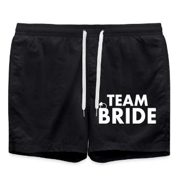 Team bride - Badeshorts - Schwarz - Vorne - AI Model Male 185 light (185cm)