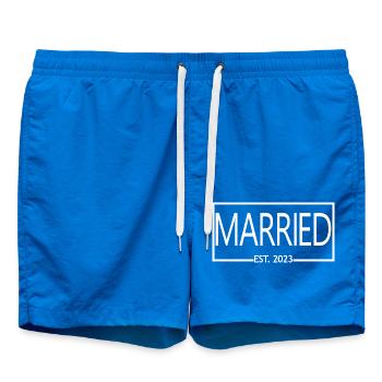 Marié Est. 2023 - Cadeau de mariage hommes et femmes - Short de bain - cobalt blue - Devant