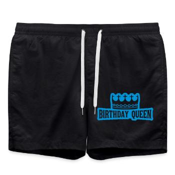 Birthday Queen Saying Logo - Swim Trunks - black - Front - AI Model Male 185 light (185cm)