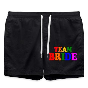 Team bride - Badeshorts - Schwarz - Vorne - AI Model Male 185 light (185cm)