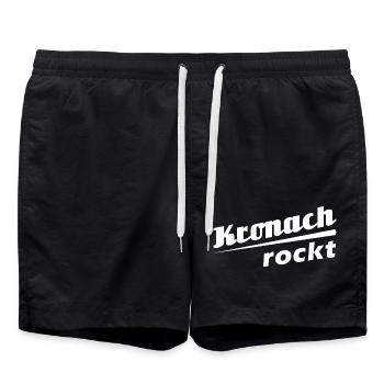 Kronach rockt - Textdesign mit Stadtnamen - Badeshorts - Schwarz - Vorne - AI Model Male 185 light (185cm)