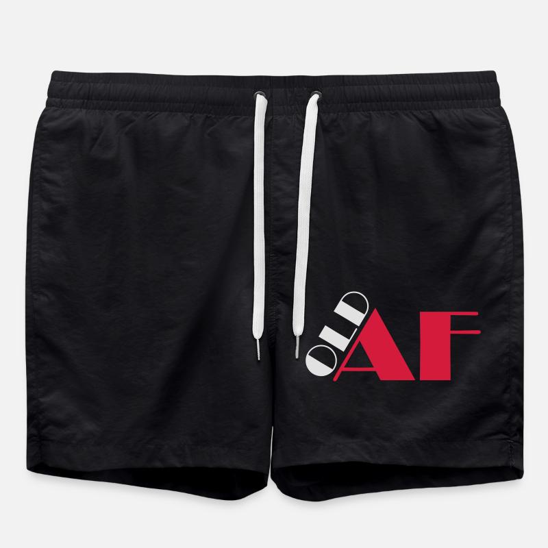 old AF Text Logo - Swim Trunks - black