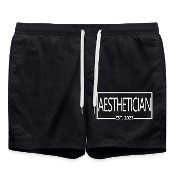 Ästhetikerin Est. 2023 - Diplom-Kosmetikerin - Badeshorts - Schwarz - Vorne - AI Model Male 185 light (185cm)
