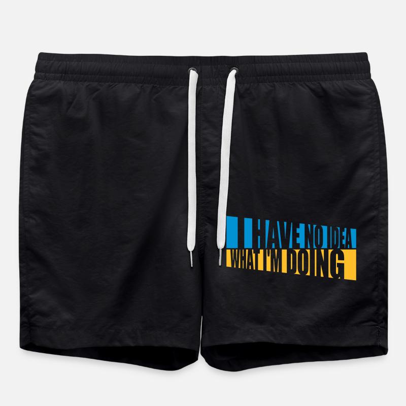 I Have No Idea - Badeshorts - Schwarz